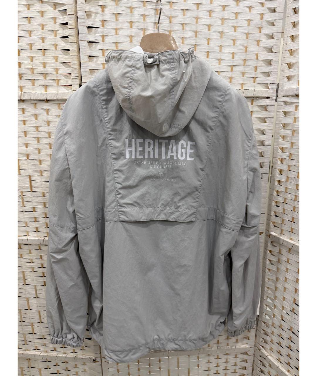 BRUNELLO CUCINELLI Серая полиамидовая куртка, фото 2