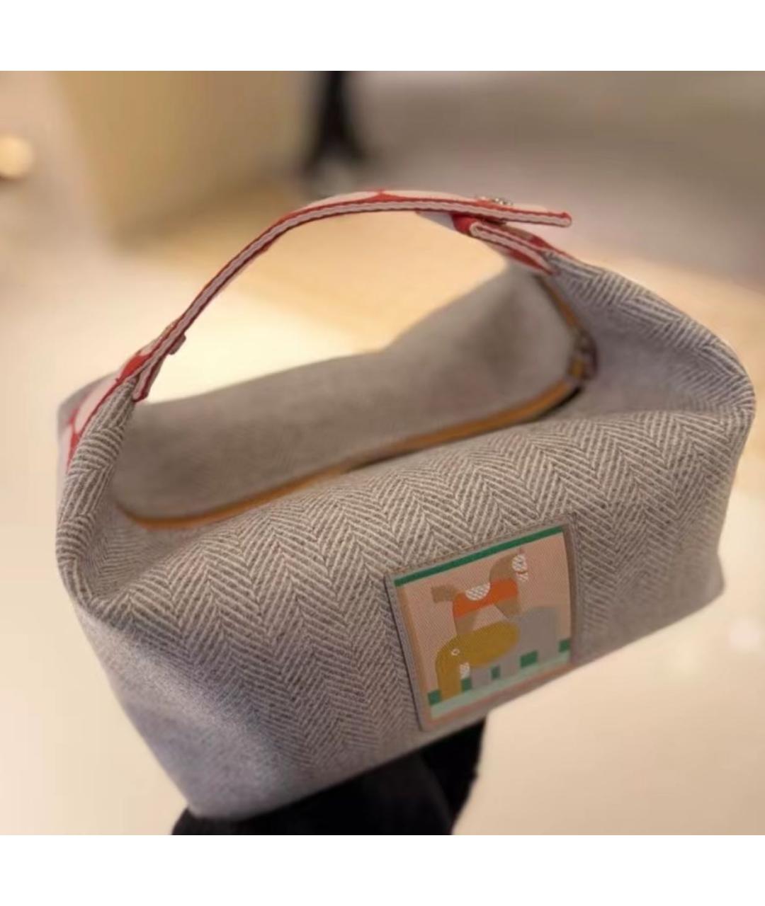 HERMES Серая косметичка, фото 8