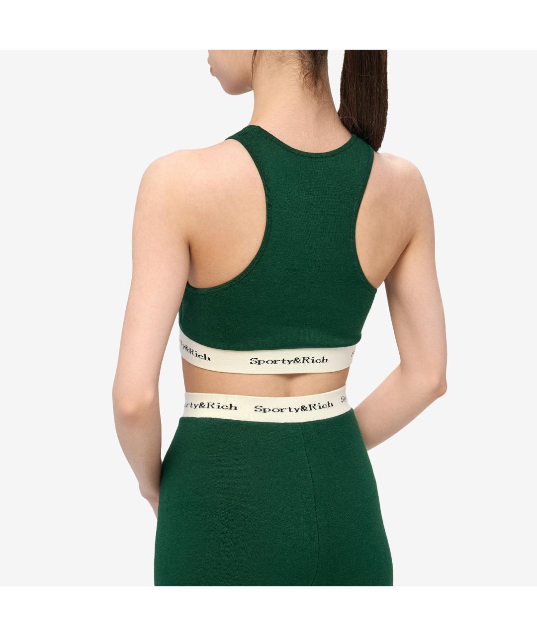 SPORTY AND RICH Зеленая хлопковая майка, фото 4