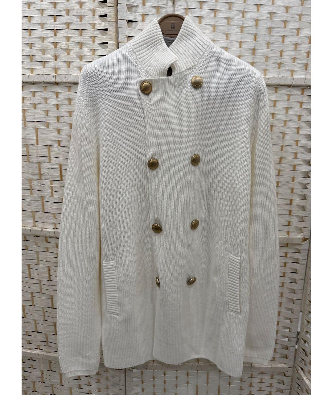 BRUNELLO CUCINELLI Белый хлопковый кардиган, фото 4