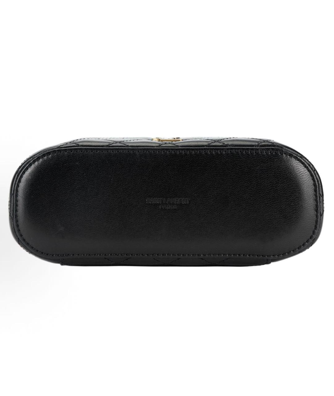 SAINT LAURENT Черная кожаная сумка с короткими ручками, фото 5