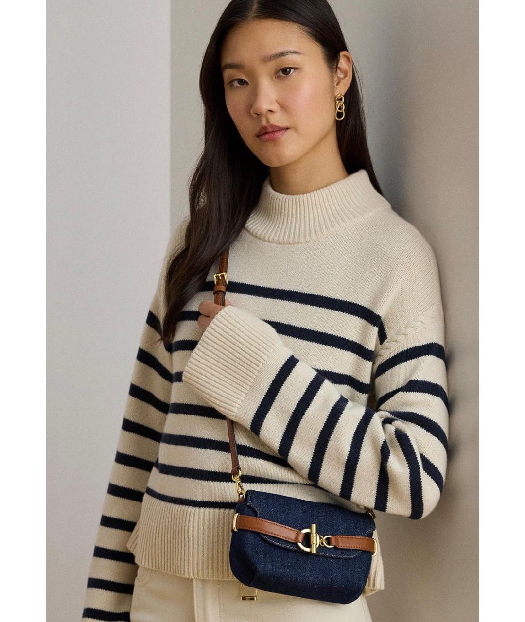 RALPH LAUREN Темно-синяя деним сумка через плечо, фото 2