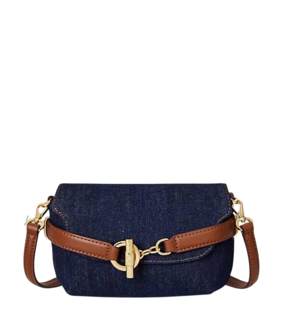 RALPH LAUREN Темно-синяя деним сумка через плечо, фото 1