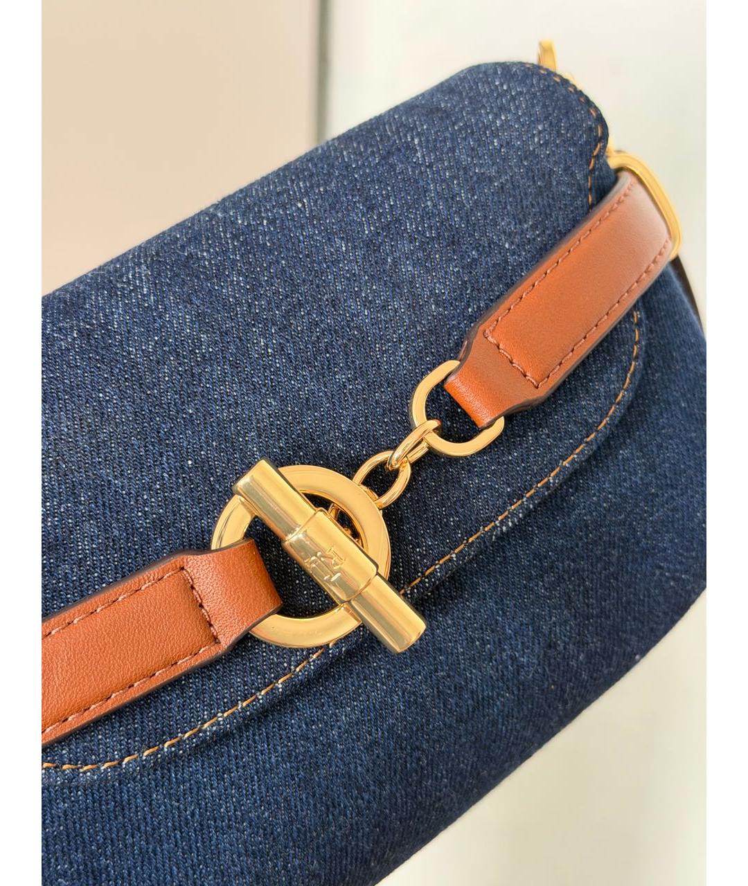 RALPH LAUREN Темно-синяя деним сумка через плечо, фото 5