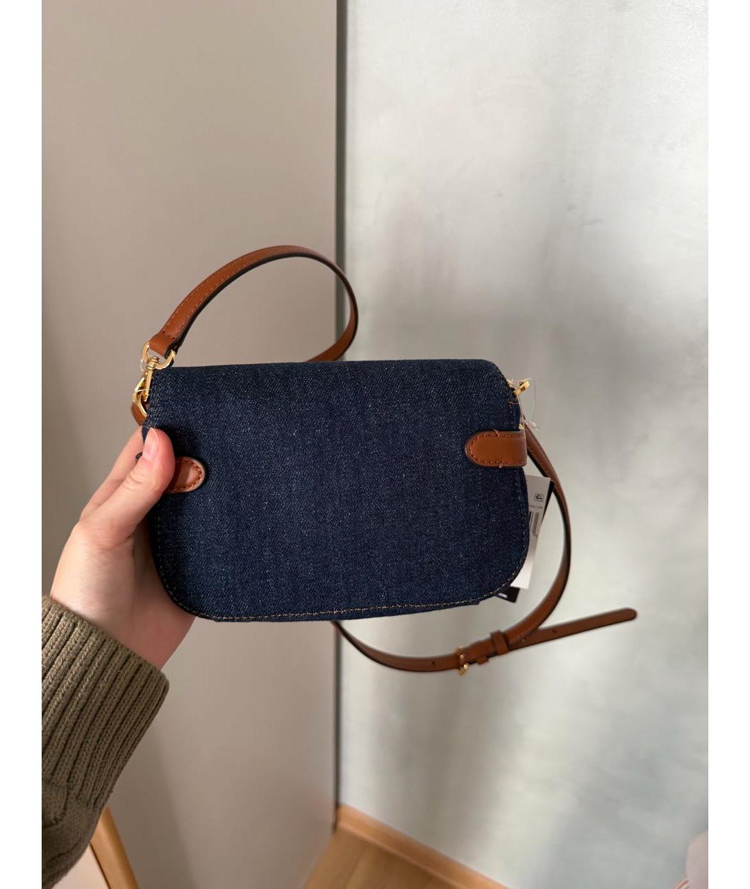 RALPH LAUREN Темно-синяя деним сумка через плечо, фото 7