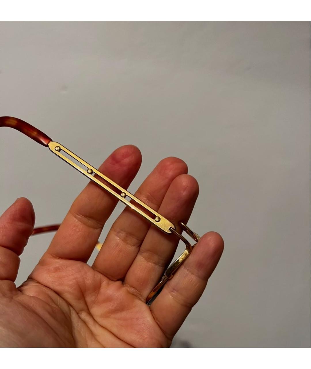 JEAN PAUL GAULTIER Золотые металлические солнцезащитные очки, фото 8