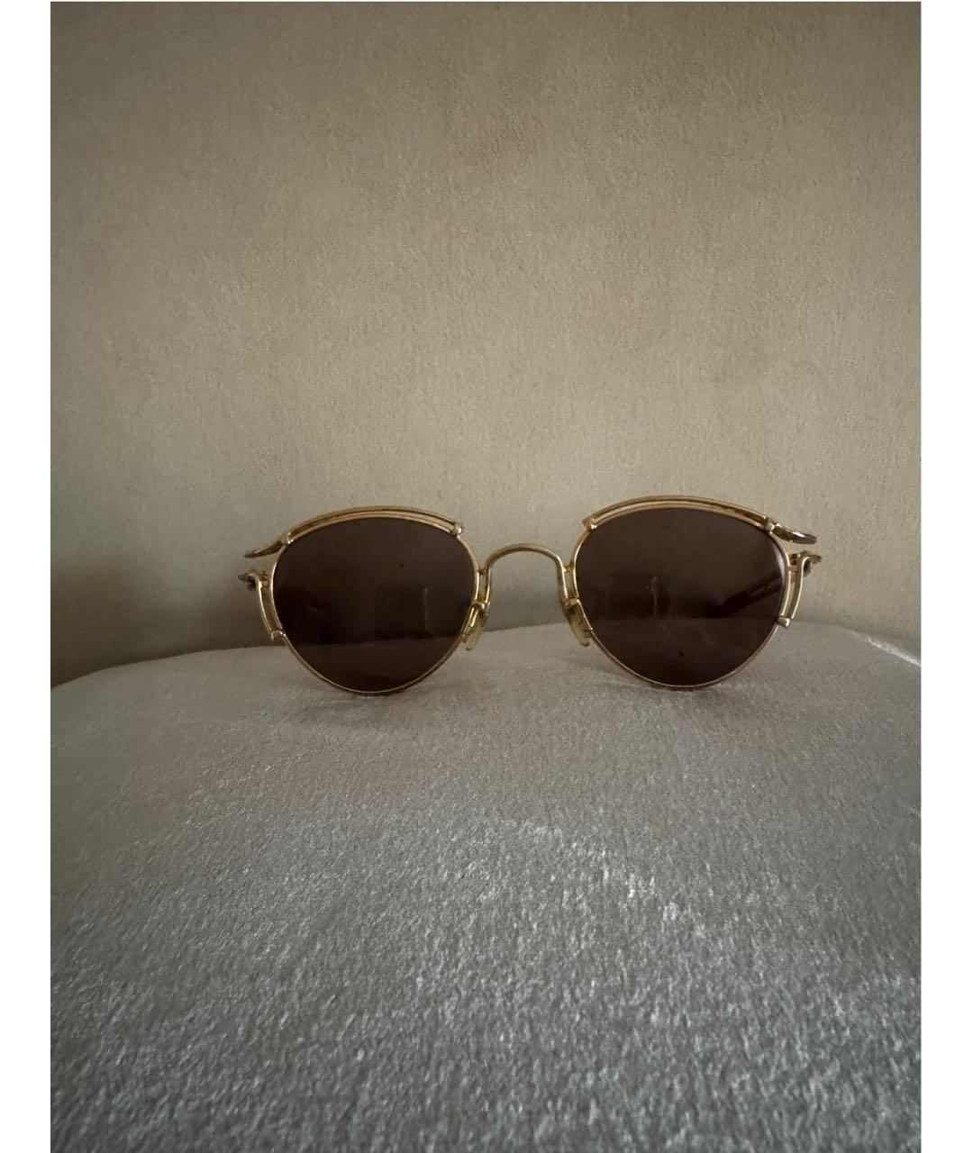 JEAN PAUL GAULTIER Золотые металлические солнцезащитные очки, фото 9