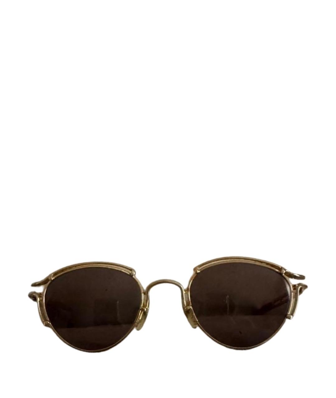 JEAN PAUL GAULTIER Золотые металлические солнцезащитные очки, фото 1