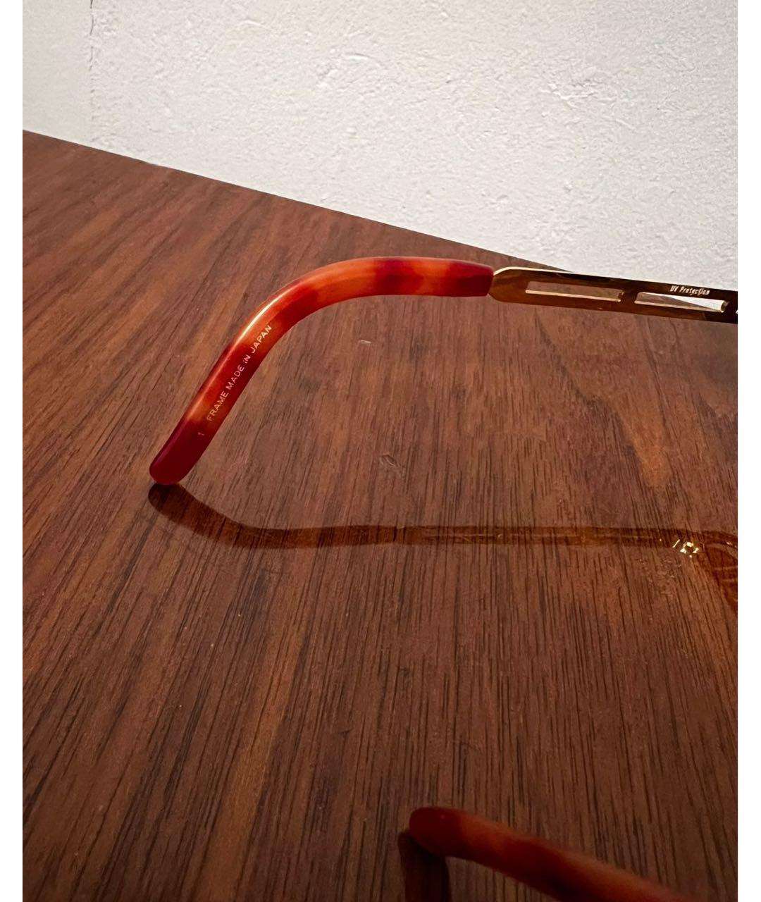 JEAN PAUL GAULTIER Золотые металлические солнцезащитные очки, фото 6