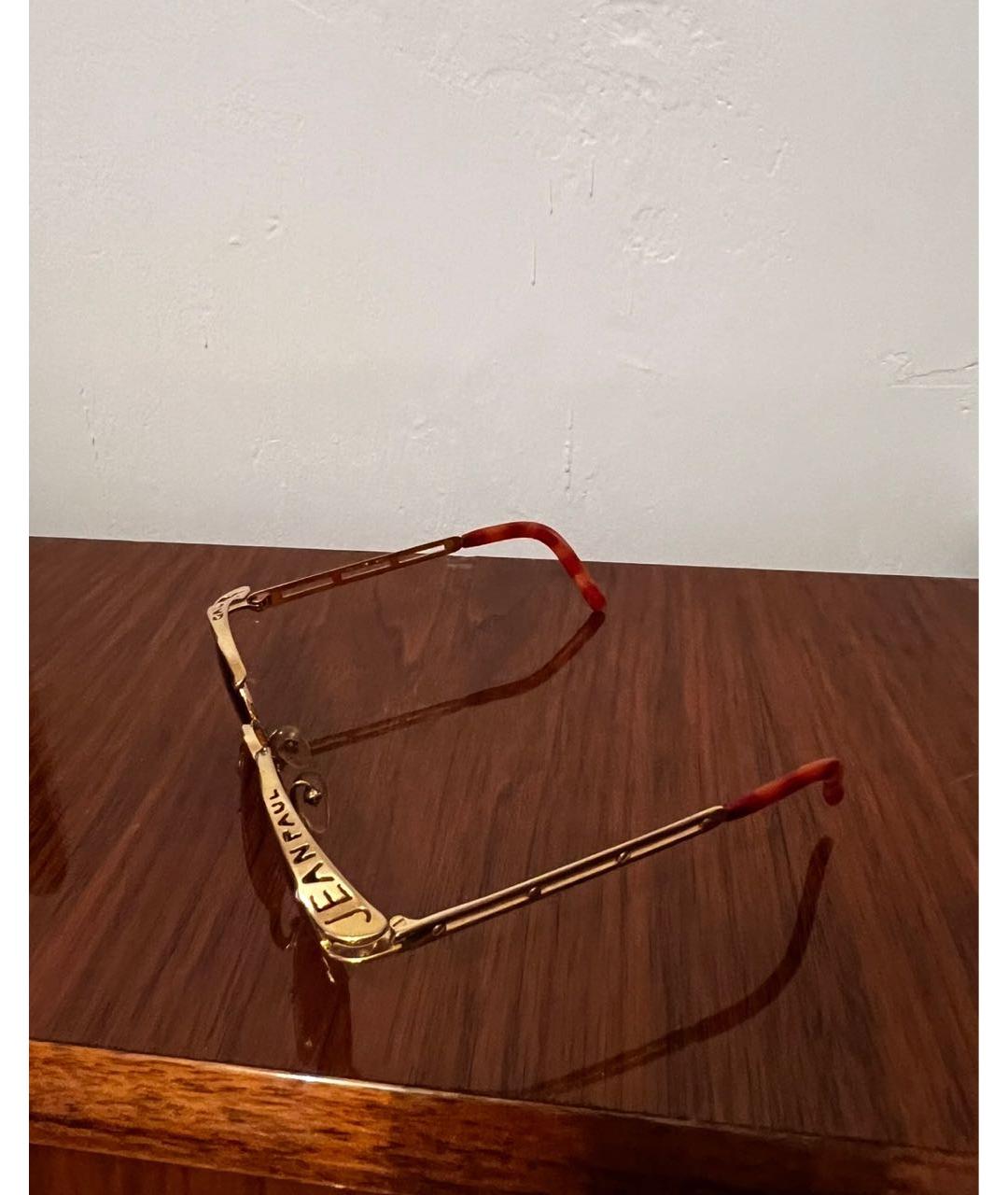 JEAN PAUL GAULTIER Золотые металлические солнцезащитные очки, фото 4