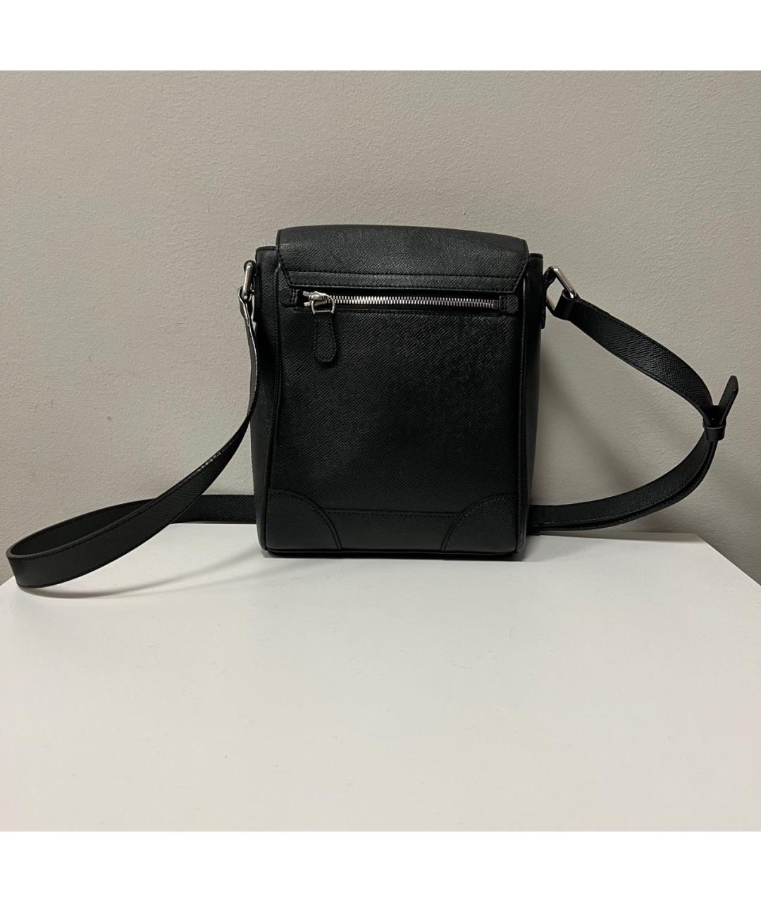 LOUIS VUITTON Черная кожаная сумка на плечо, фото 3