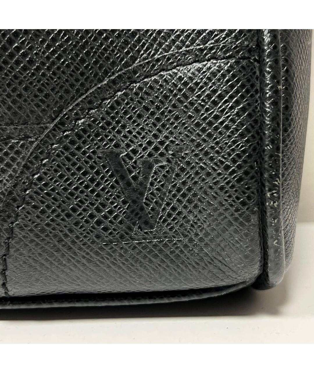 LOUIS VUITTON Черная кожаная сумка на плечо, фото 5