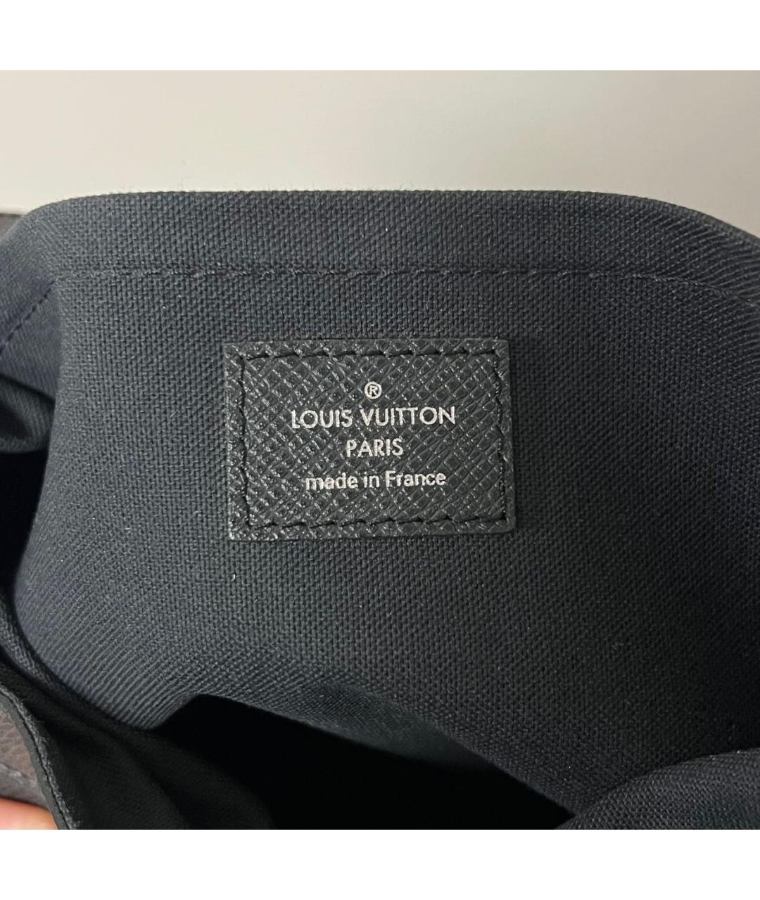 LOUIS VUITTON Черная кожаная сумка на плечо, фото 6