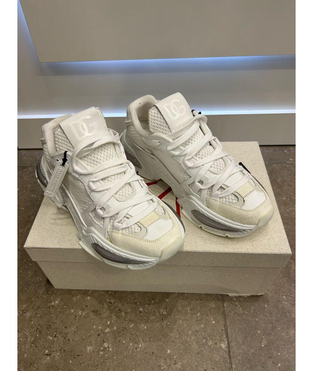 DOLCE&GABBANA Белые синтетические низкие кроссовки / кеды, фото 8