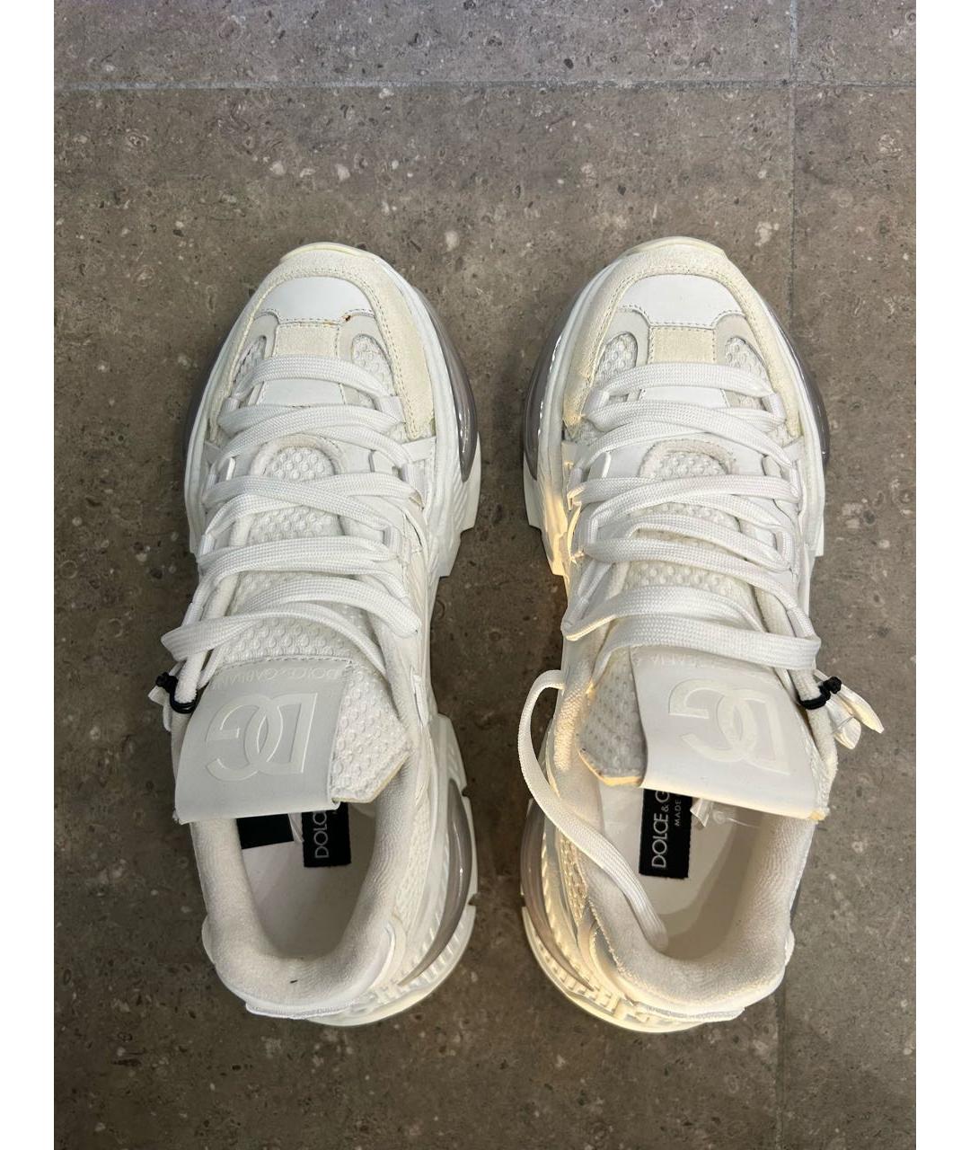 DOLCE&GABBANA Белые синтетические низкие кроссовки / кеды, фото 3
