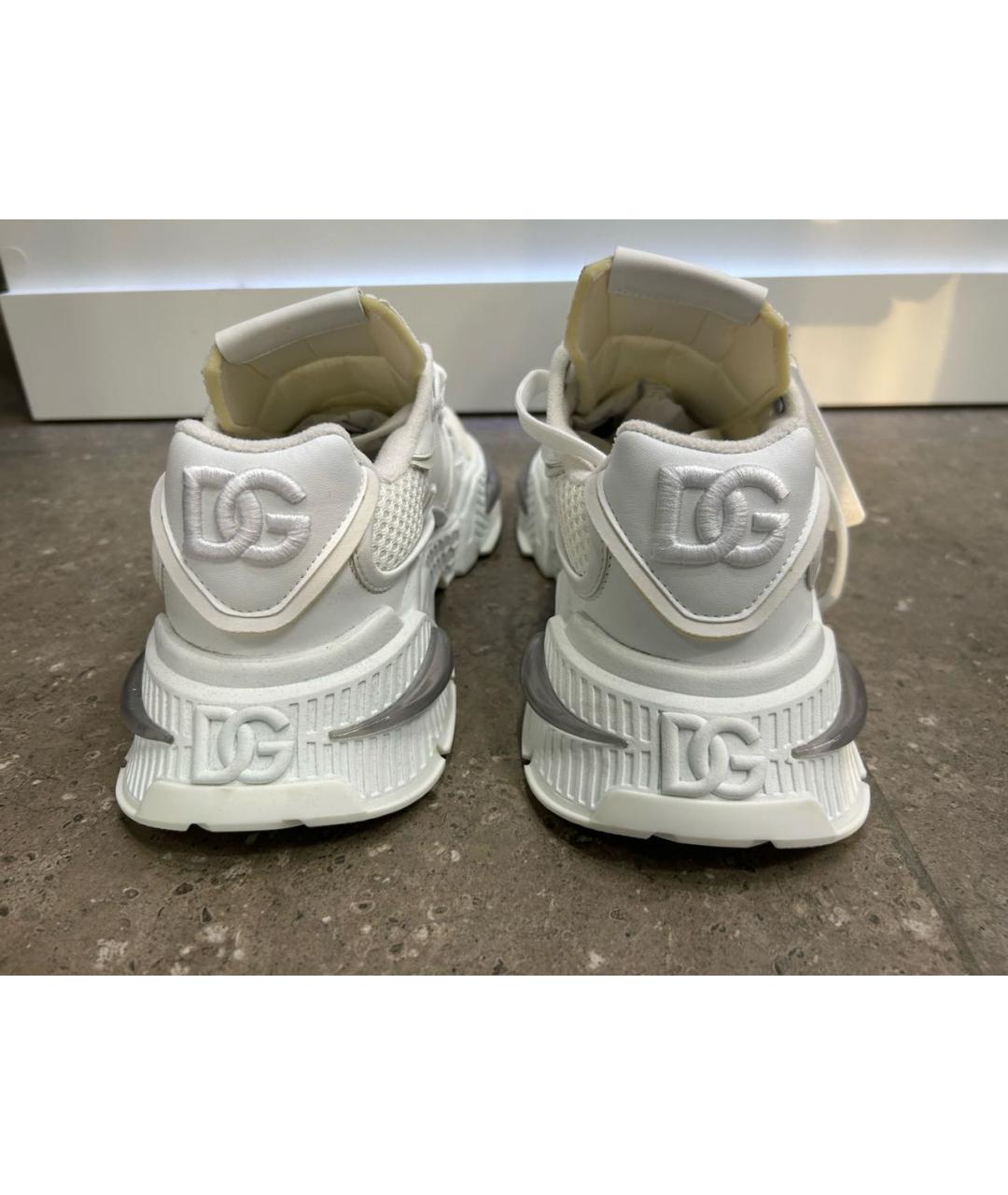 DOLCE&GABBANA Белые синтетические низкие кроссовки / кеды, фото 4