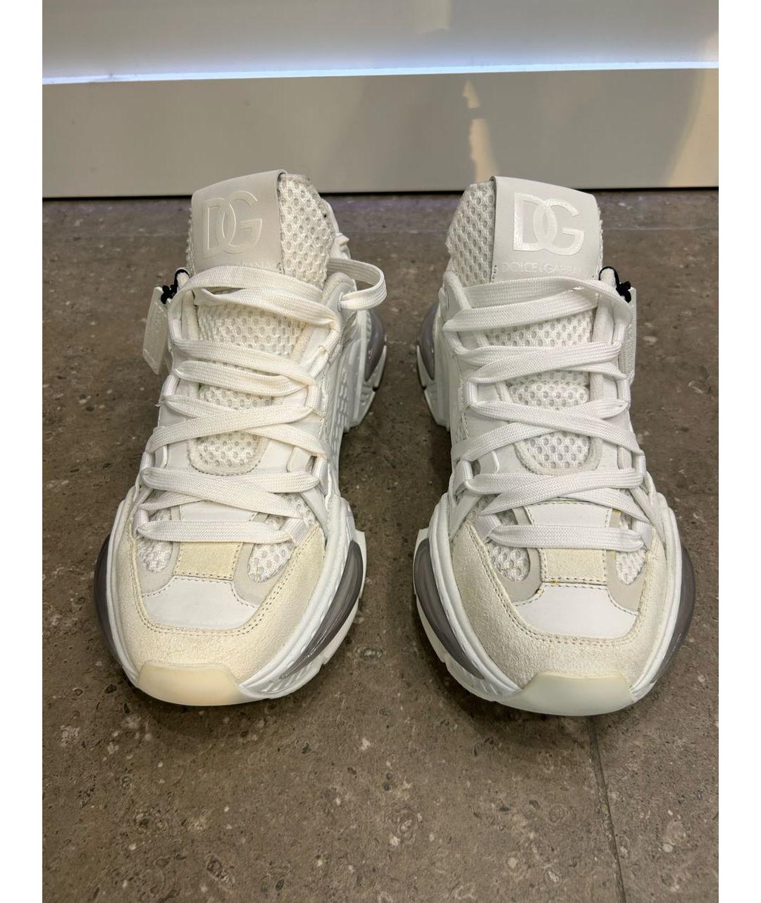 DOLCE&GABBANA Белые синтетические низкие кроссовки / кеды, фото 2