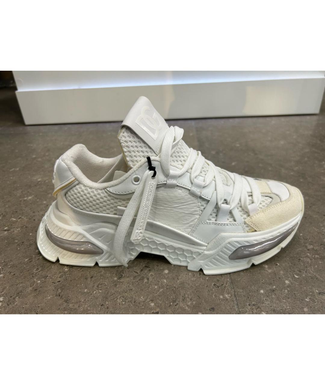 DOLCE&GABBANA Белые синтетические низкие кроссовки / кеды, фото 9