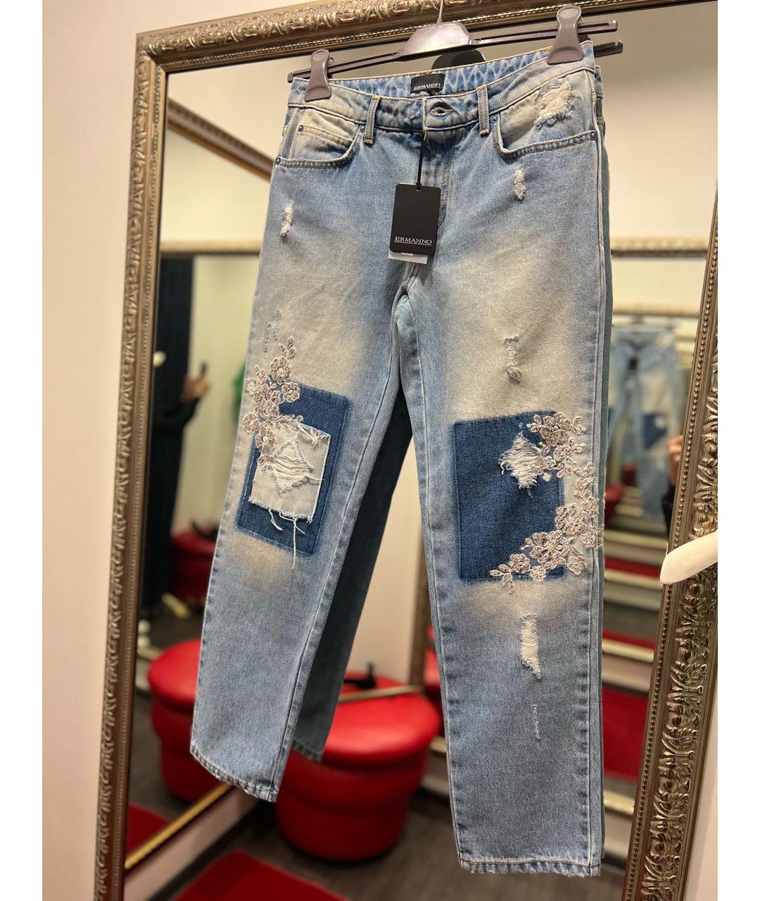 ERMANNO SCERVINO Синие прямые джинсы, фото 6