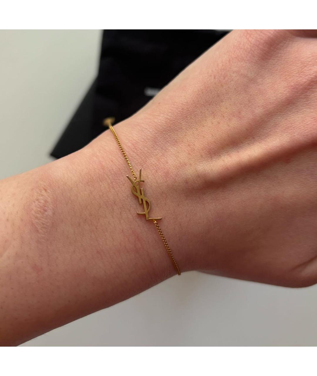 SAINT LAURENT Золотой латунный браслет, фото 5