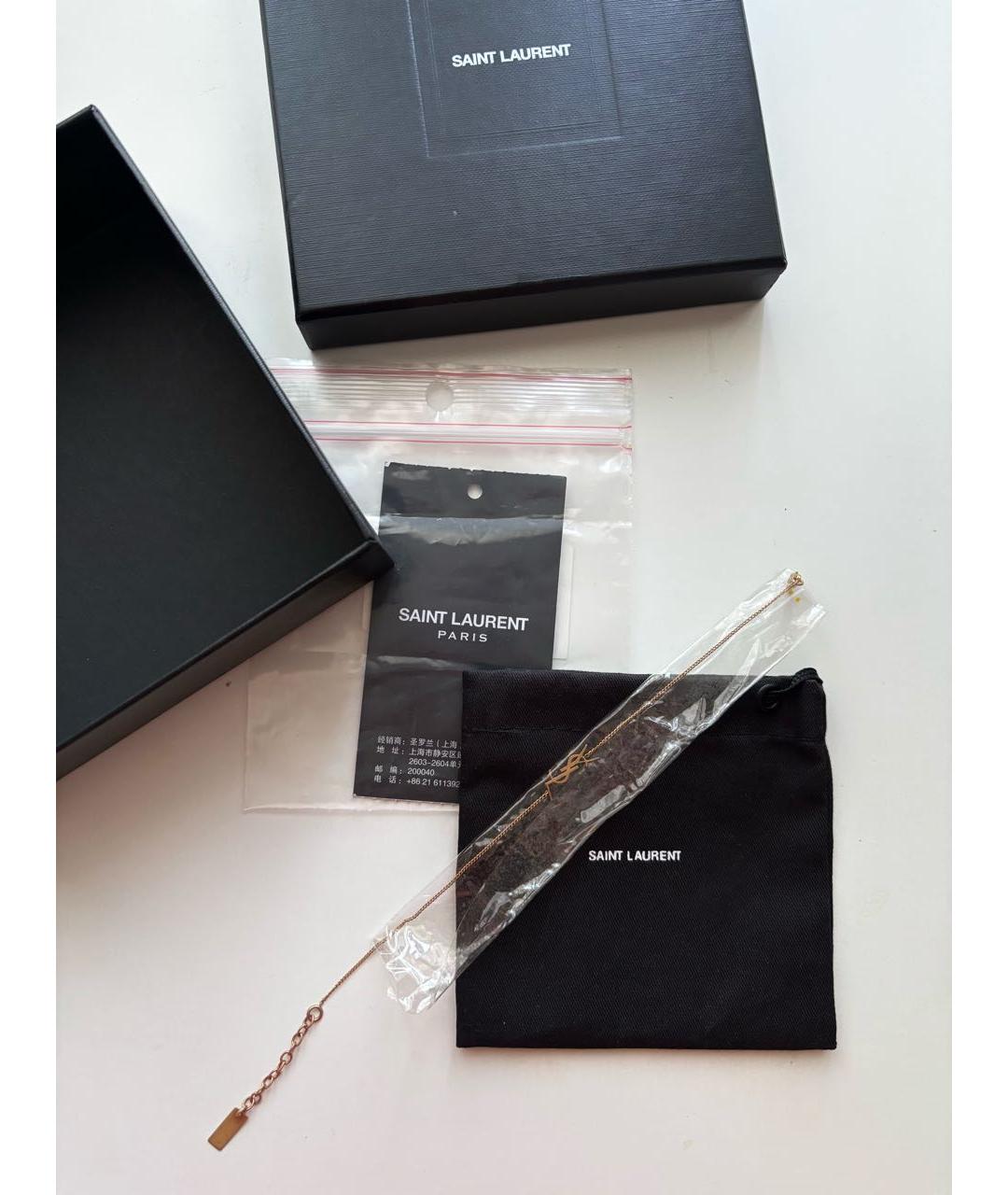 SAINT LAURENT Золотой латунный браслет, фото 6