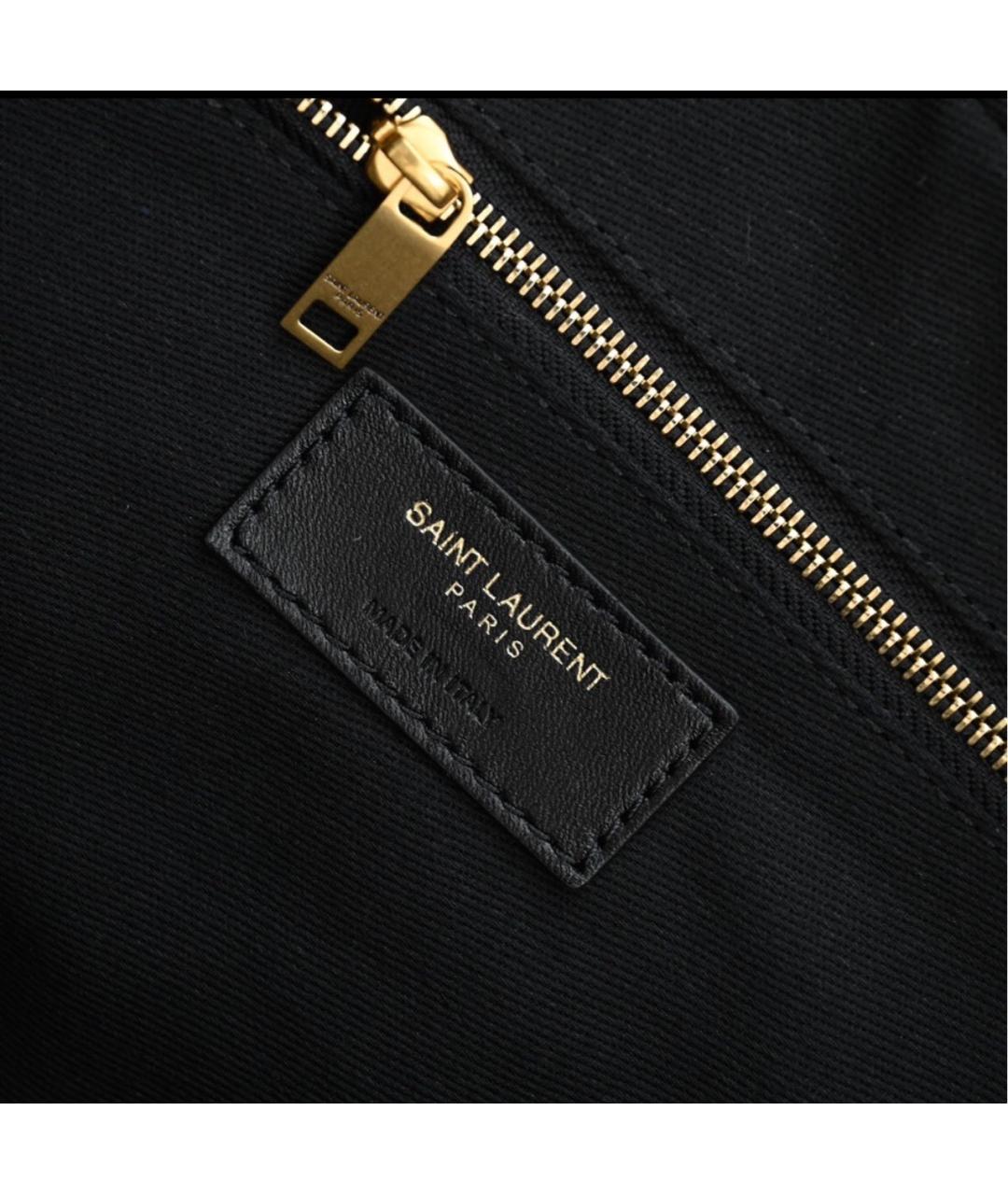 SAINT LAURENT Черная кожаная сумка с короткими ручками, фото 8