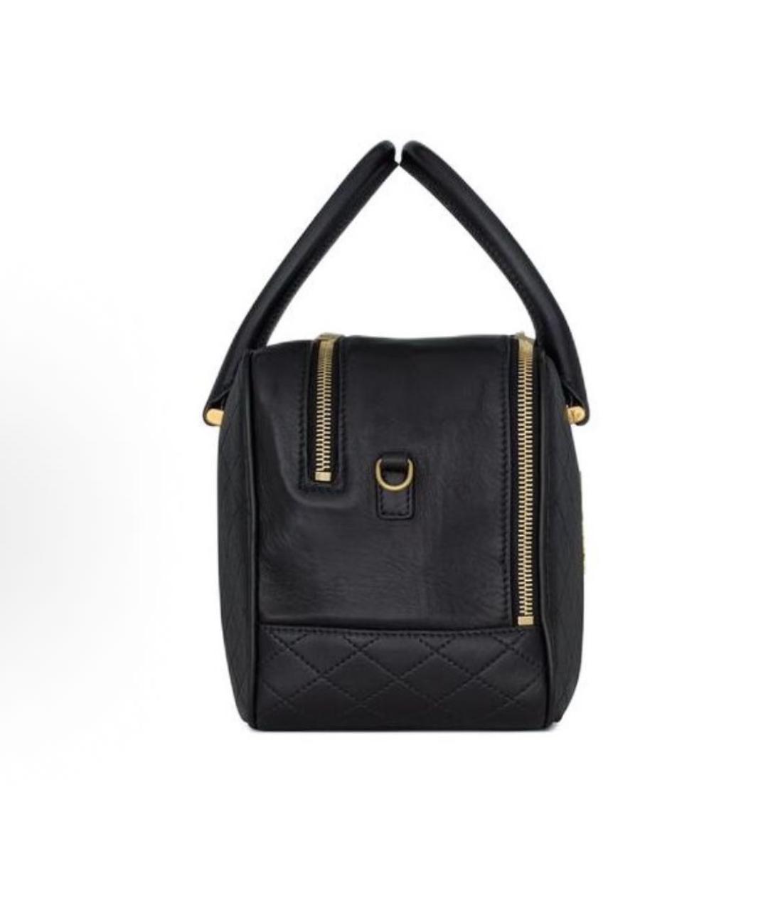 SAINT LAURENT Черная кожаная сумка с короткими ручками, фото 2