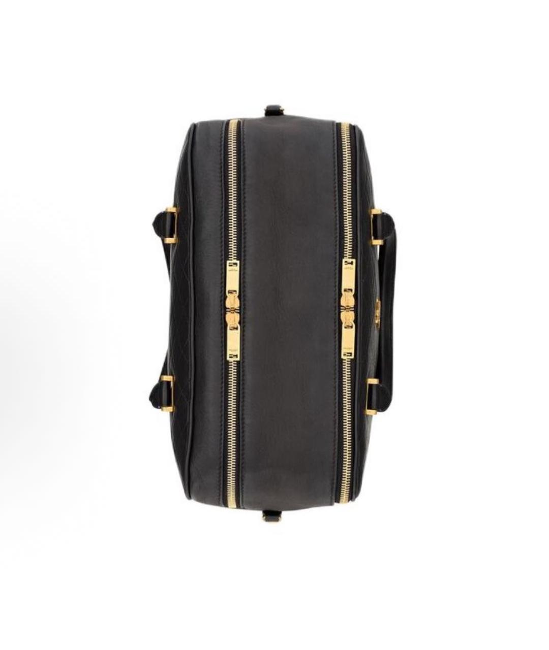 SAINT LAURENT Черная кожаная сумка с короткими ручками, фото 4