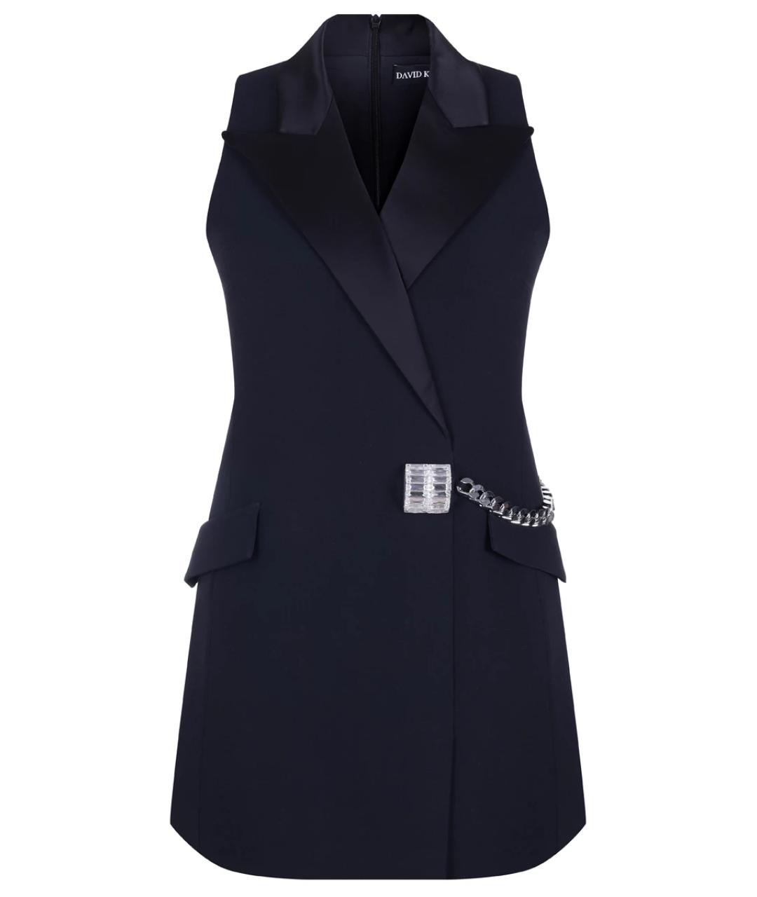 DAVID KOMA Черное вискозное коктейльное платье, фото 1