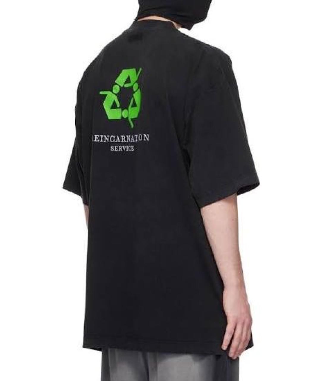 VETEMENTS Черная хлопковая футболка, фото 6