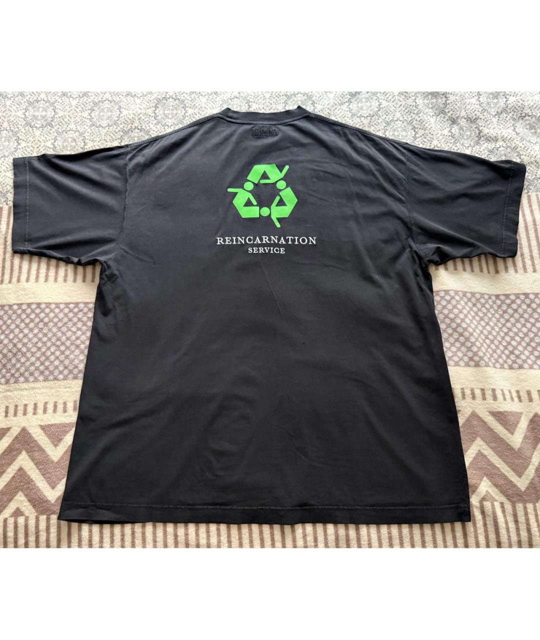 VETEMENTS Черная хлопковая футболка, фото 2