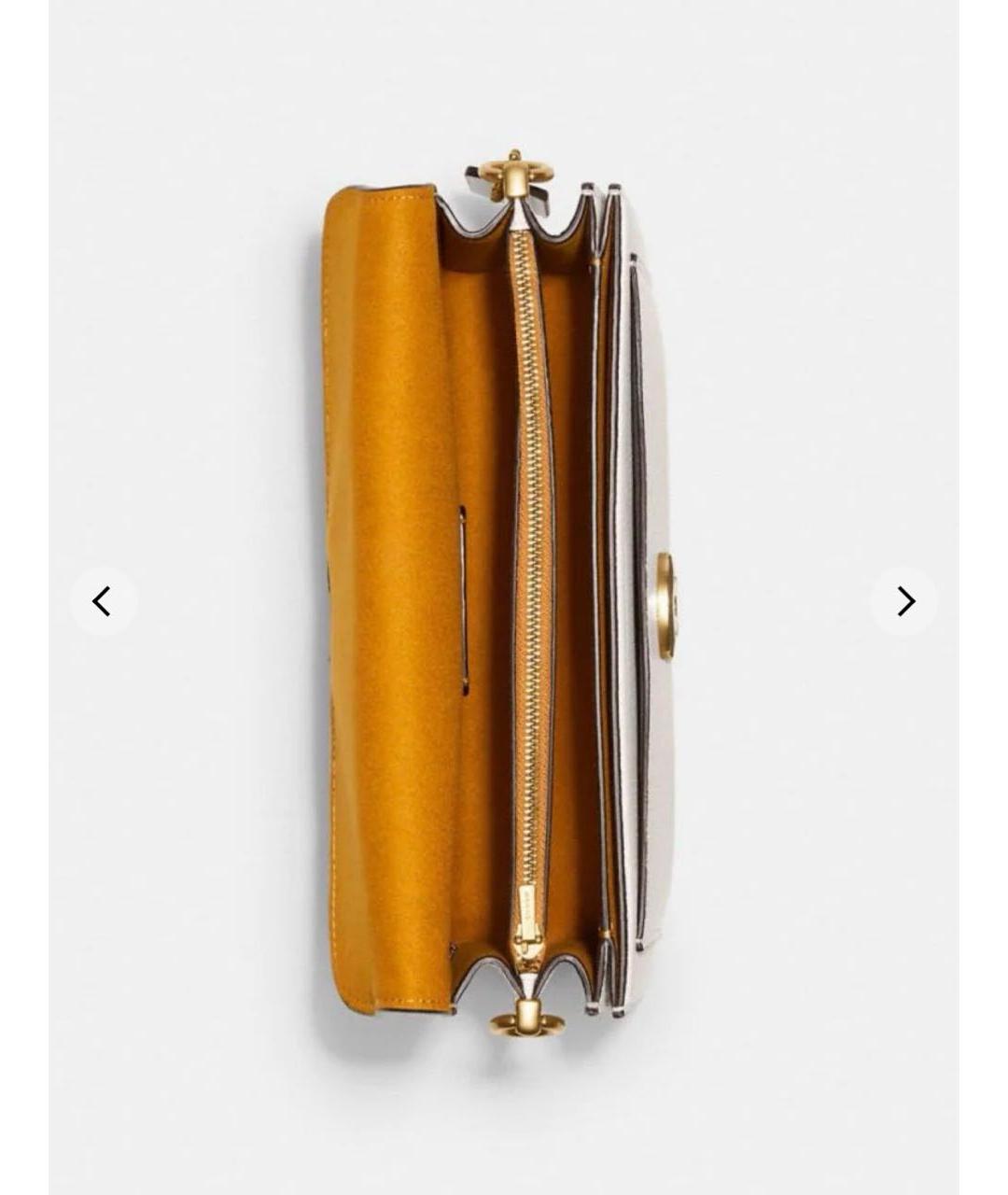 COACH Белая кожаная сумка с короткими ручками, фото 3