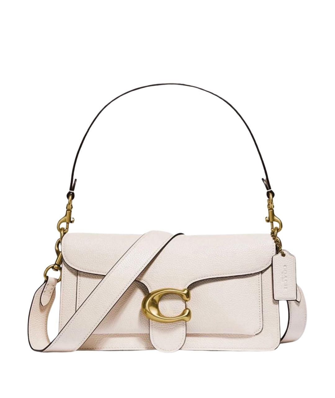 COACH Белая кожаная сумка с короткими ручками, фото 1