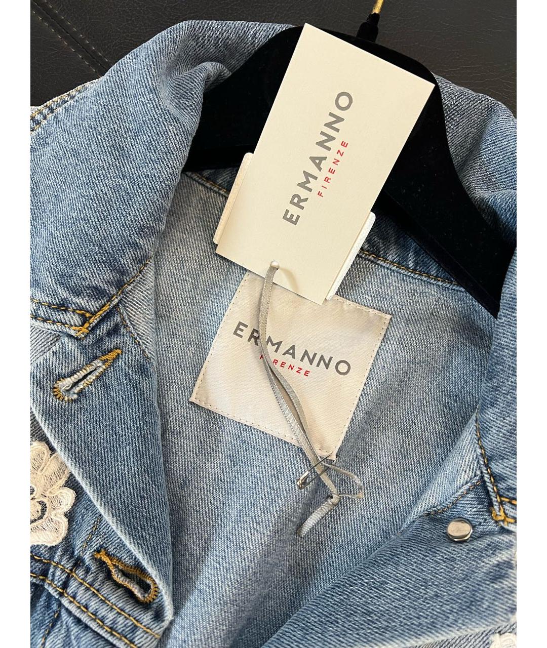 ERMANNO SCERVINO Синий хлопковый жилет, фото 4