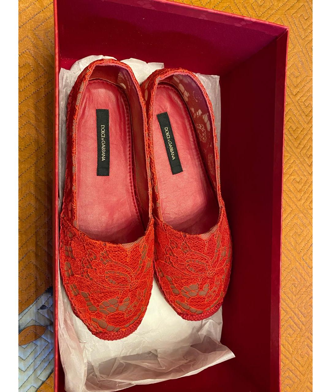 DOLCE&GABBANA Красные текстильные эспадрильи, фото 3