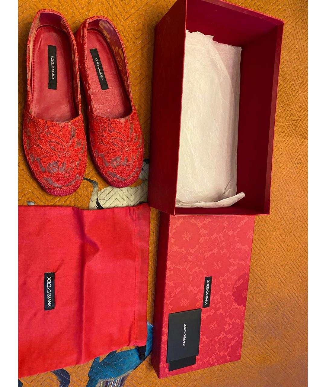 DOLCE&GABBANA Красные текстильные эспадрильи, фото 6