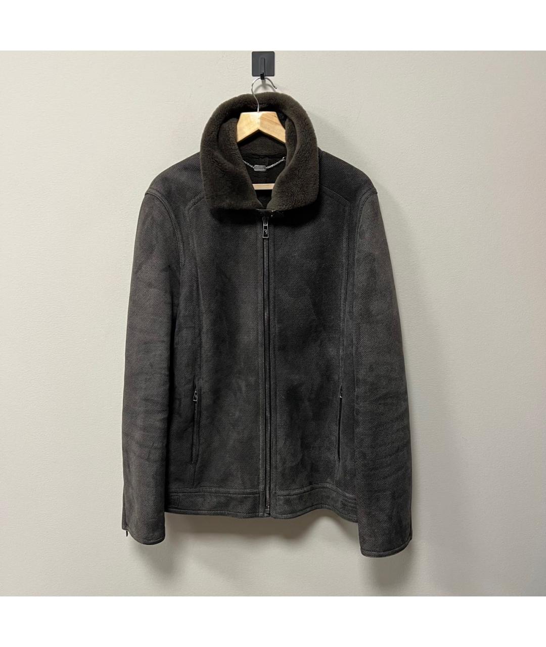 BILLIONAIRE Антрацитовая шерстяная дубленка/шуба, фото 6