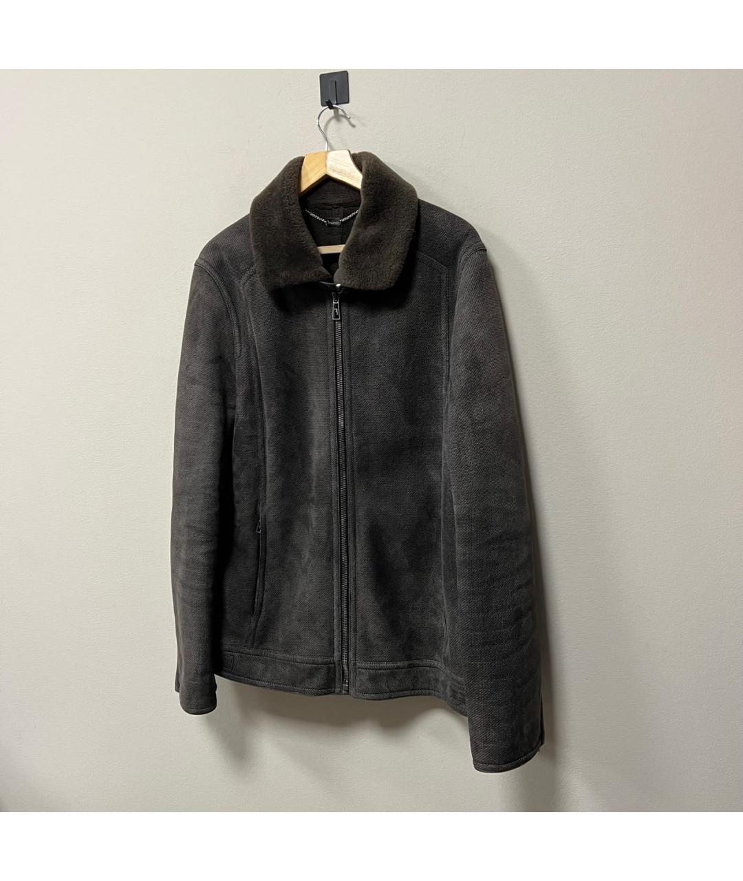 BILLIONAIRE Антрацитовая шерстяная дубленка/шуба, фото 2