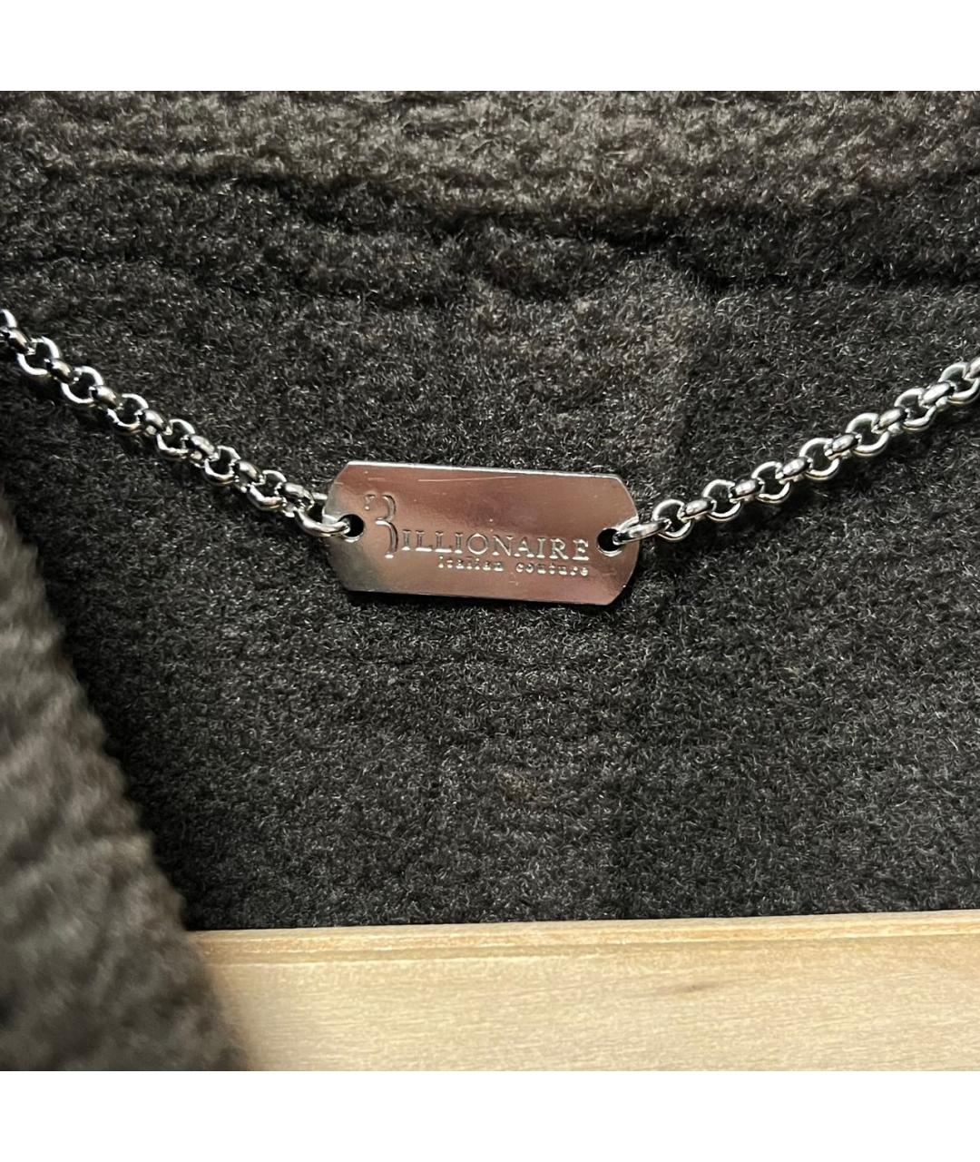 BILLIONAIRE Антрацитовая шерстяная дубленка/шуба, фото 8