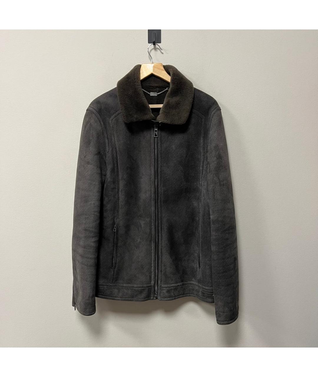 BILLIONAIRE Антрацитовая шерстяная дубленка/шуба, фото 9