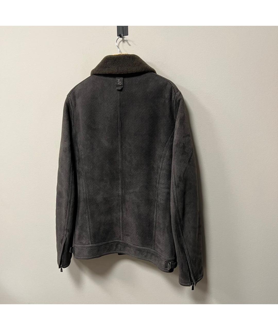 BILLIONAIRE Антрацитовая шерстяная дубленка/шуба, фото 5