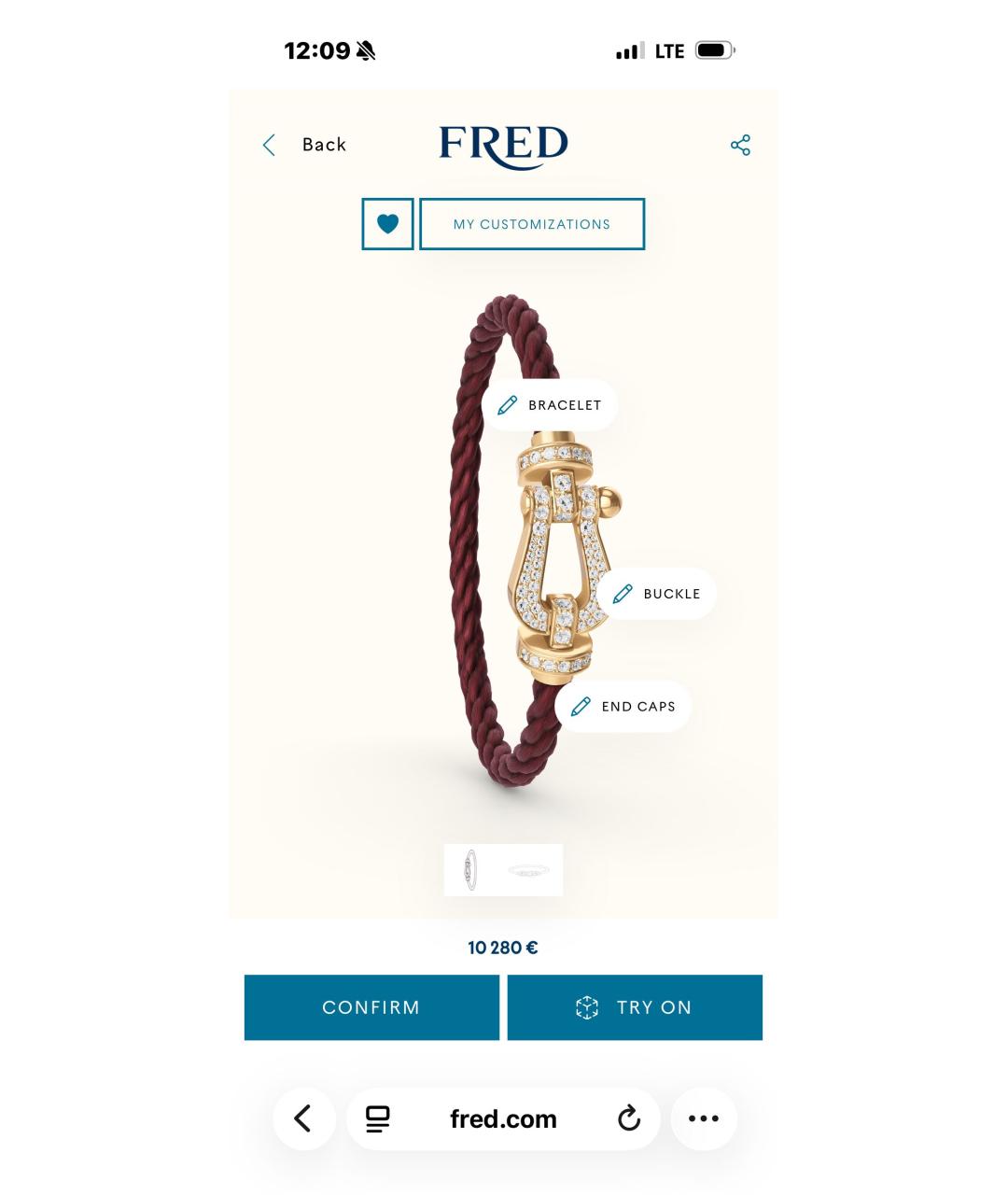 FRED Коричневый браслет из желтого золота, фото 2