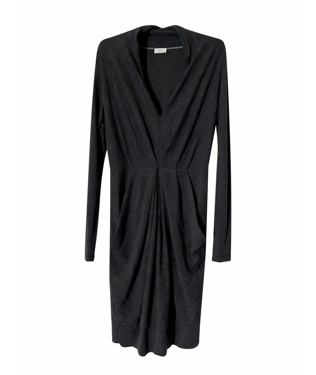 BRUNELLO CUCINELLI Серое шерстяное повседневное платье, фото 1