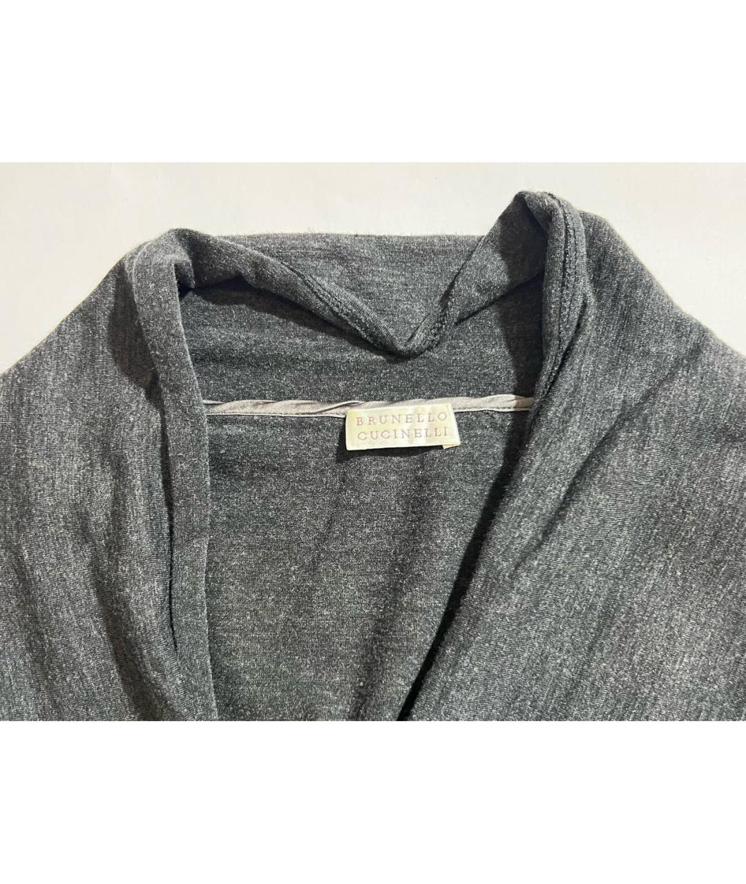 BRUNELLO CUCINELLI Серое шерстяное повседневное платье, фото 3