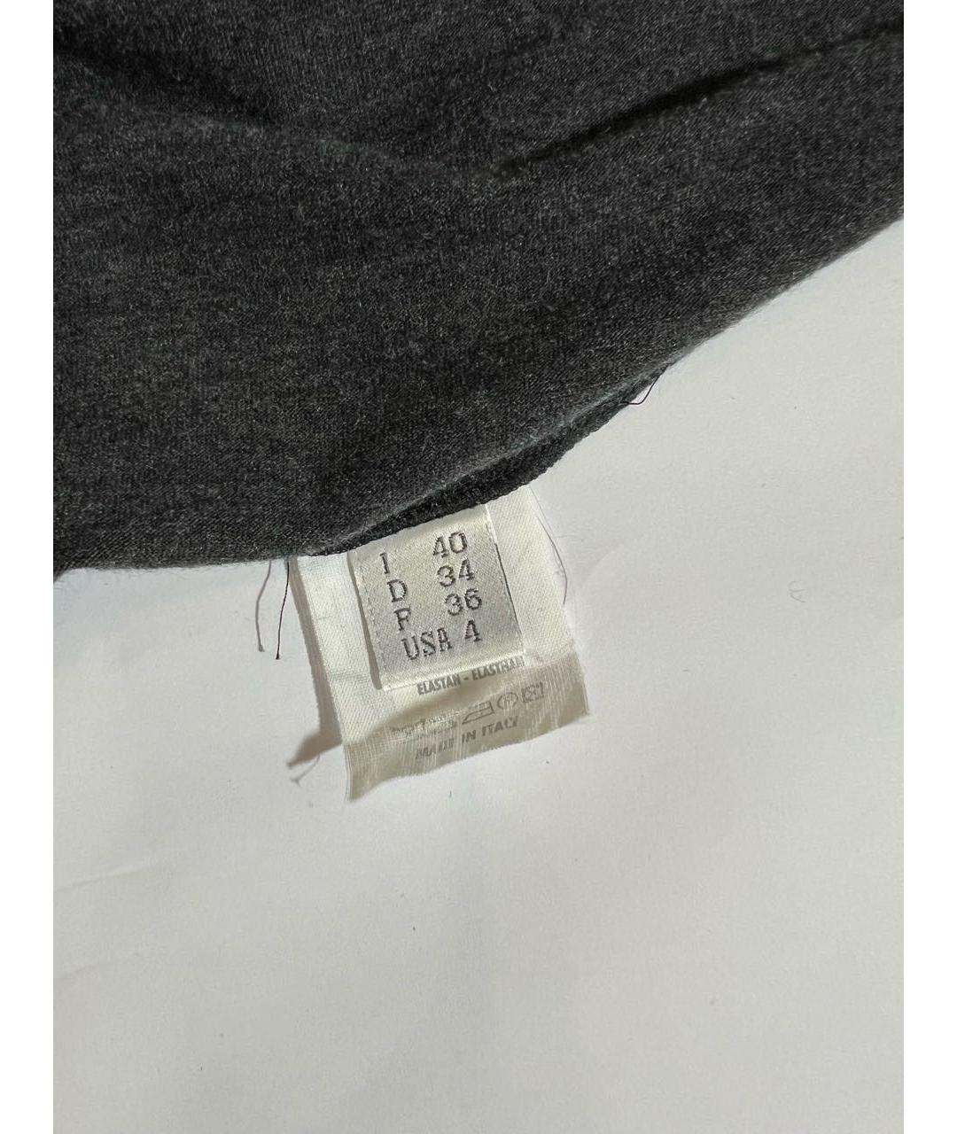 BRUNELLO CUCINELLI Серое шерстяное повседневное платье, фото 4