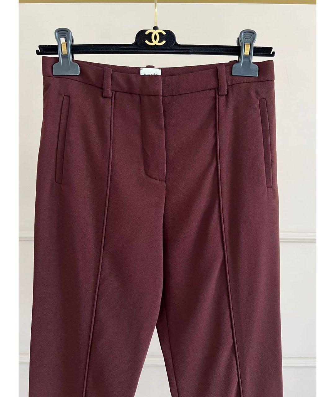 HERMES Бордовые брюки узкие, фото 3