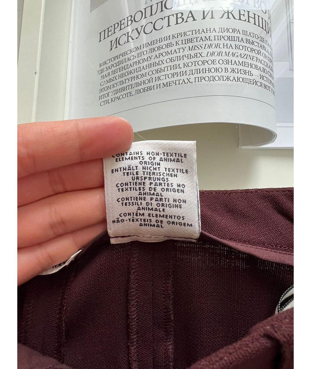 HERMES Бордовые брюки узкие, фото 5