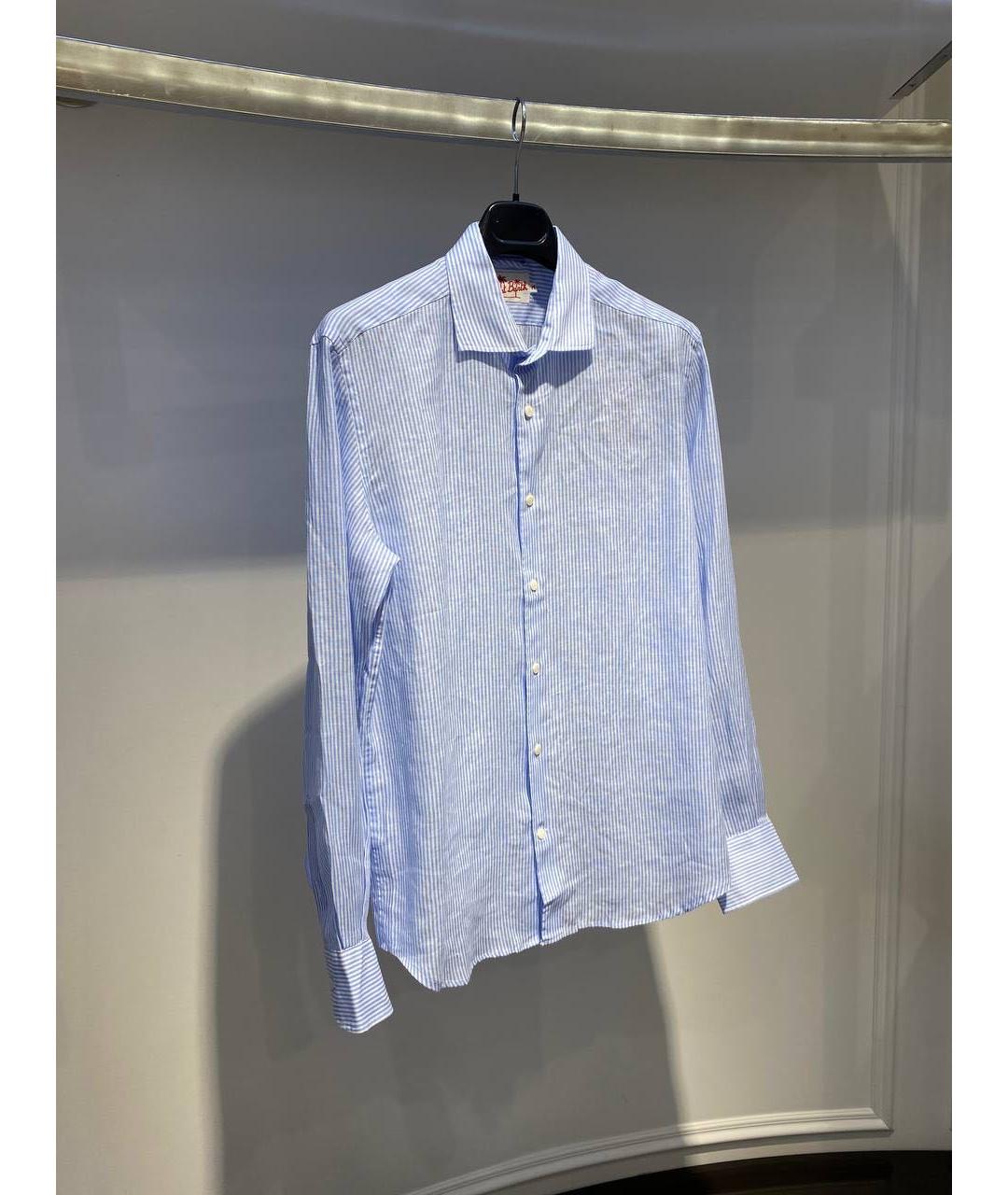 MC2 SAINT BARTH Голубая льняная кэжуал рубашка, фото 3