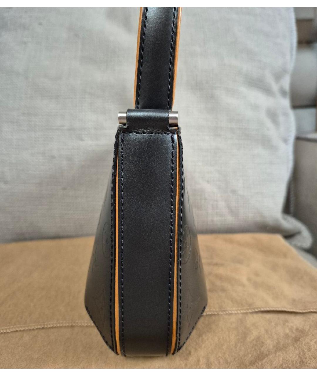 LOUIS VUITTON Антрацитовая кожаная сумка с короткими ручками, фото 2