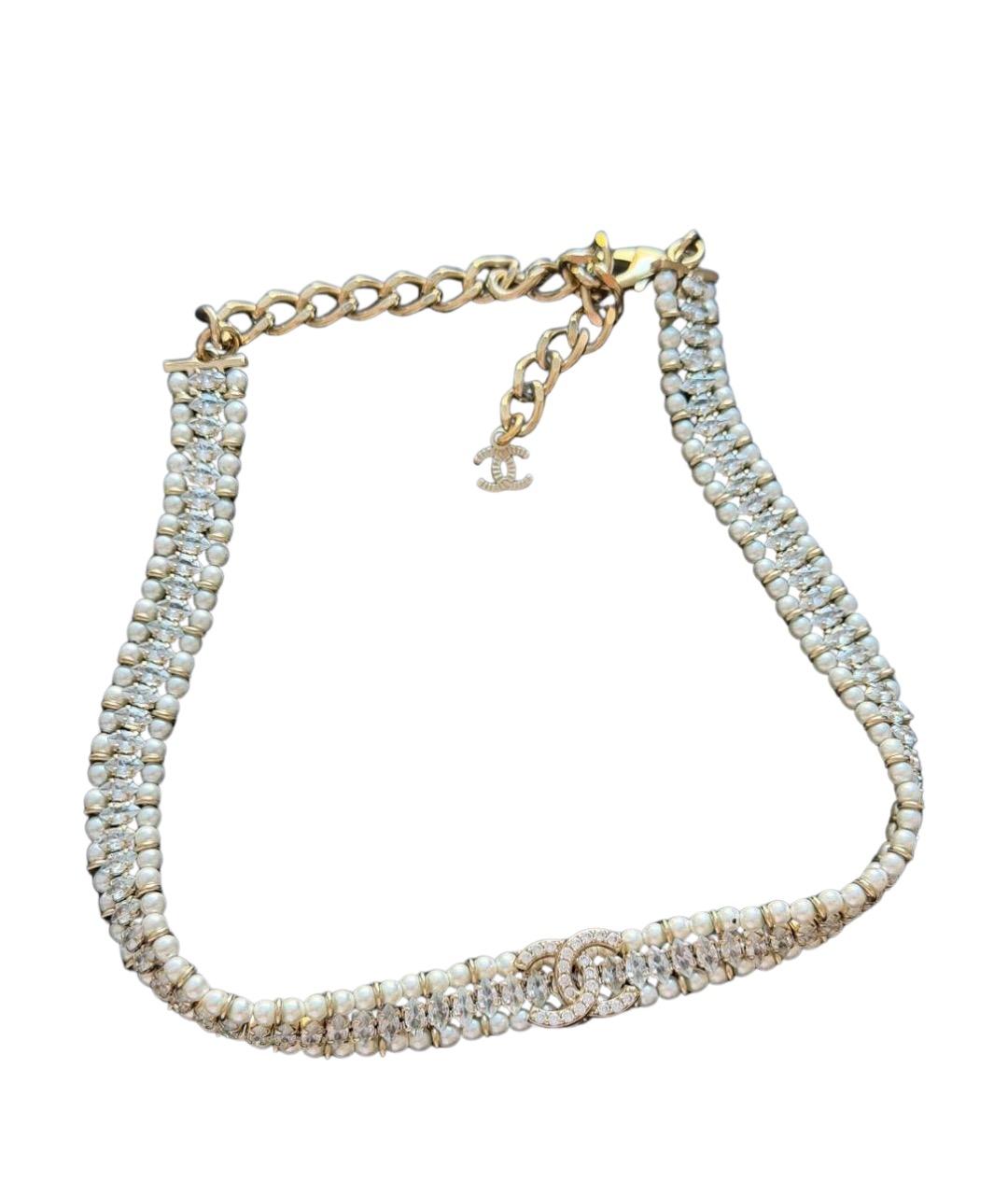 CHANEL Серебрянный металлический чокер, фото 1